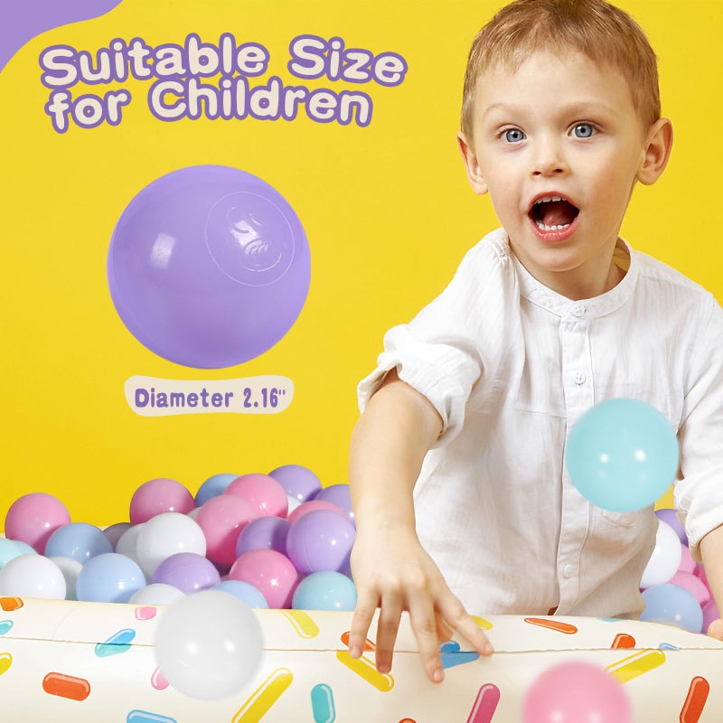 TRENDBOX Ball Pit Balls 100 - Macaron Colors Balls for Ball Pit  Play Tent Baby Playhouse Pool Birthday Party Decoration (H-Pink  Green  Purple & White) - Image 3