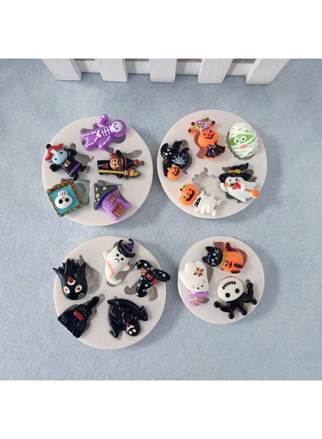 Loquat 2024  Series Ghost Pumpkin Skull Cake Decorative Flip Sugar Chocolate Silicone Mold-Color:MM-2577-55 - Image 2