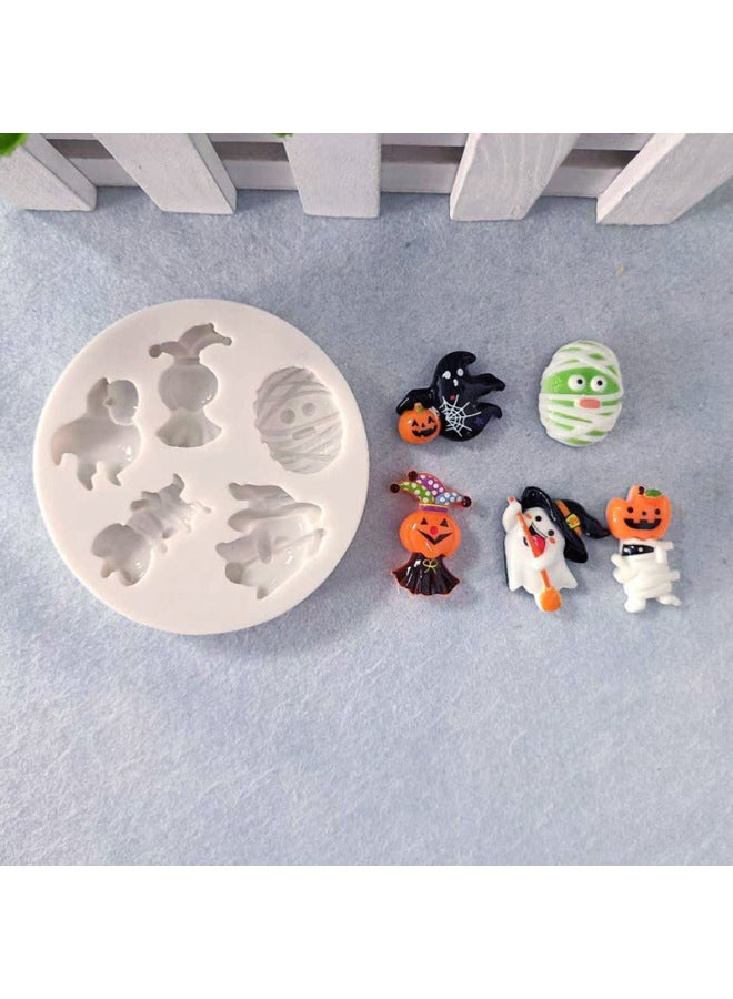 Loquat 2024  Series Ghost Pumpkin Skull Cake Decorative Flip Sugar Chocolate Silicone Mold-Color:MM-2577-55 - Image 3