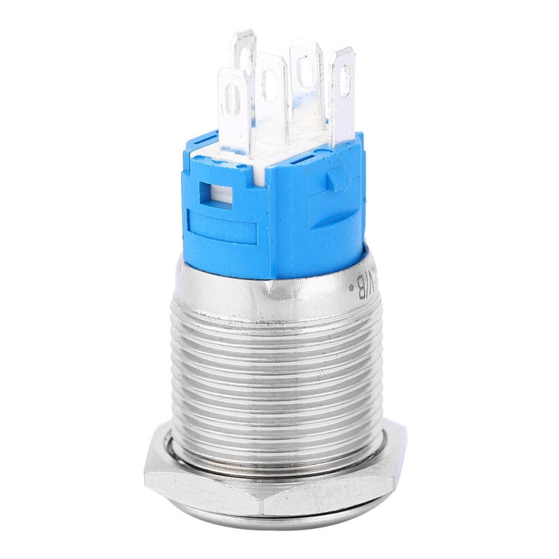 Illuminated Push Button: 16mm Stainless Steel Self-Reset Switch - Blue LED Power Symbol, Stable 1NO 1NC Performance for Industrial Control & Electrical Equipment - Image 3