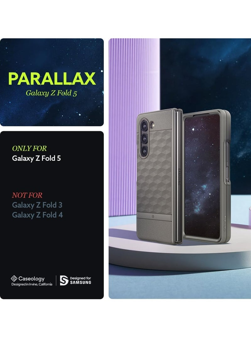 Caseology Caseology Parallax 3D Ergonomic Design Full-Body Protective Case Compatible with Samsung Galaxy Z Fold 5 Case (2023) - Ash Grey  - Image 3