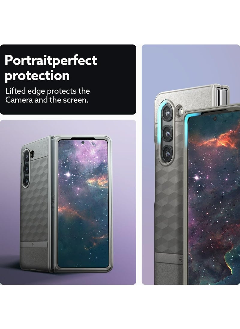 Caseology Parallax 3D Ergonomic Design Full-Body Protective Case Compatible with Samsung Galaxy Z Fold 5 Case (2023) - Ash Grey