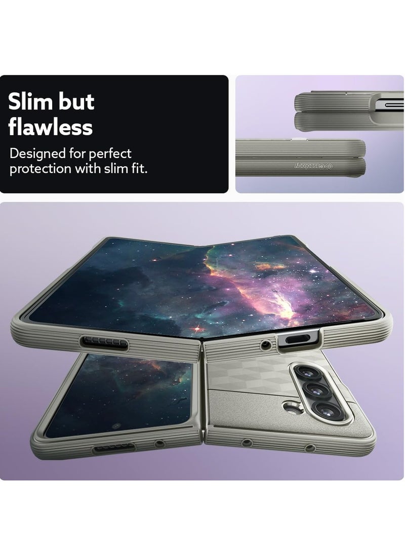 Caseology Caseology Parallax 3D Ergonomic Design Full-Body Protective Case Compatible with Samsung Galaxy Z Fold 5 Case (2023) - Ash Grey  - Image 5