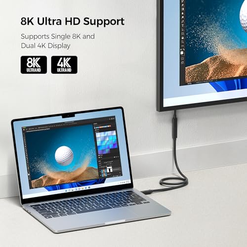 Cable Matters 40Gbps USB 4 Extension Cable - 3.3ft / 1m, True Reversible Design, Supports [8K Video, 240W Charging, 40Gbps Data Transfer] USB C Extender/Type C Extension Cord Male to Female - Image 3