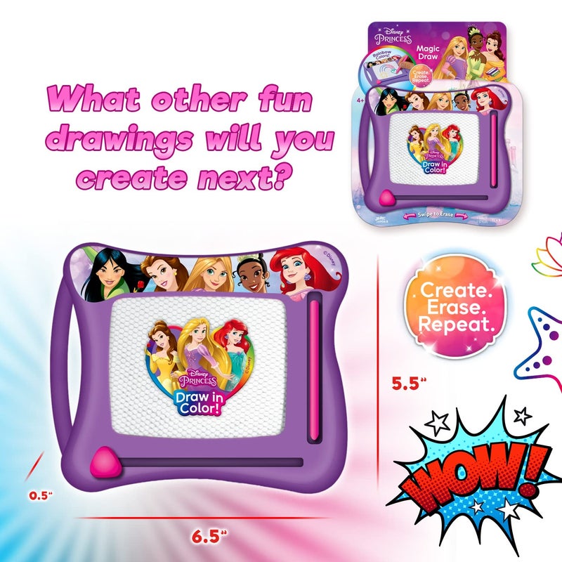 JA-RU Disney Princess Magic Draw-Magnetic Drawing Pad (1 Pack). Drawing Kids Board Car Trip Toys | Mess-Free Small Kids Write Board | Creative Activities and Travel Entertainment.B-6906-1s - Image 4