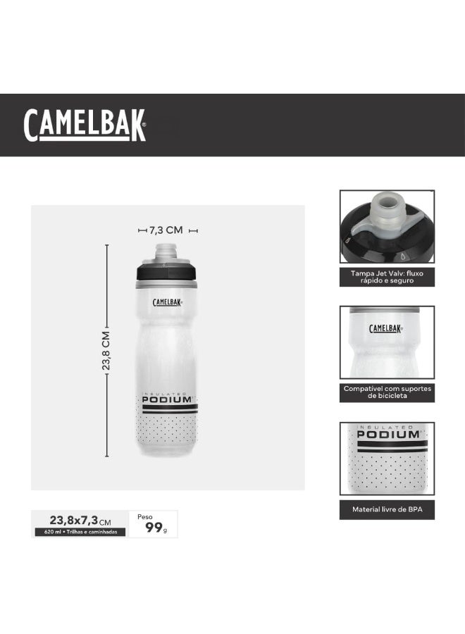 كاميلباك CamelBak Podium Chill 21oz Black – Insulated Cycling Water Bottle with Easy Squeeze Design - Image 2