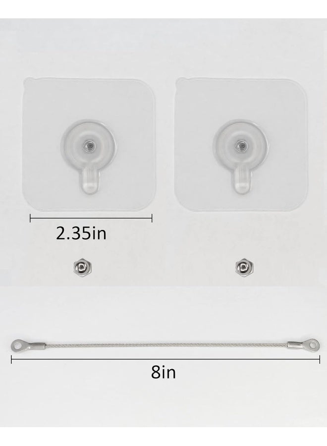 xicveiuz 10 Pack, 8 inches Furniture Anchors Kit for Baby Proofing, Adhesive TV Safety Straps Use to Prevent Falling and Anti Tip, No Drill Dresser Or Cabinet to Wall Anchors - Image 5