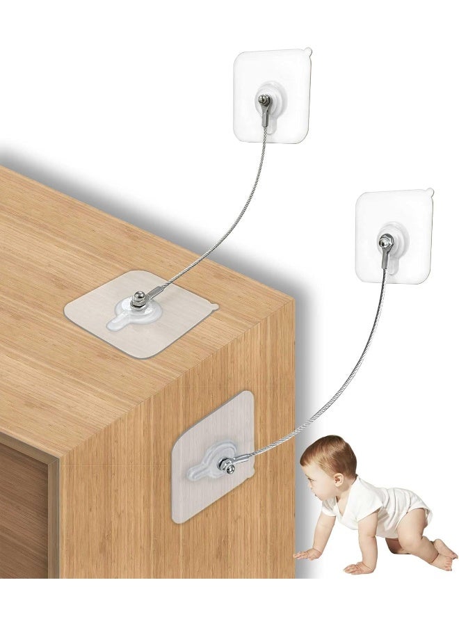xicveiuz 10 Pack, 8 inches Furniture Anchors Kit for Baby Proofing, Adhesive TV Safety Straps Use to Prevent Falling and Anti Tip, No Drill Dresser Or Cabinet to Wall Anchors - Image 1