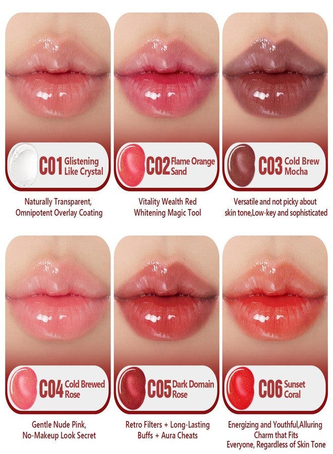 Dmsky 12 Pack Lip Gloss Set, 6 Colors Shiny Soft Lip Gloss Bulk, Lip Oil for Dry Cracked Lips Moisturizing Nourishing,Lip Stain With Rich Varied Colors For Girls and Women Makeup - Image 3