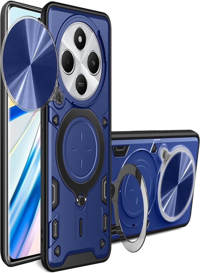 UNBLACK UNBLACK Case Cover Shock resistant Sliding CamShield TPU + PC CD Ring Compatible with Redmi 14C / Poco C75 4G (Blue)