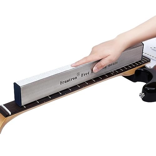 Frautron Fret Leveling Beam, 16 Inch Stainless Steel Fret Leveler Sanding Block, Guitar Fret Level File Bar Luthier Repair Tool with 2-Set of 120/240/320/400/600/1000 Grit Replacement Sandpaper - Image 2