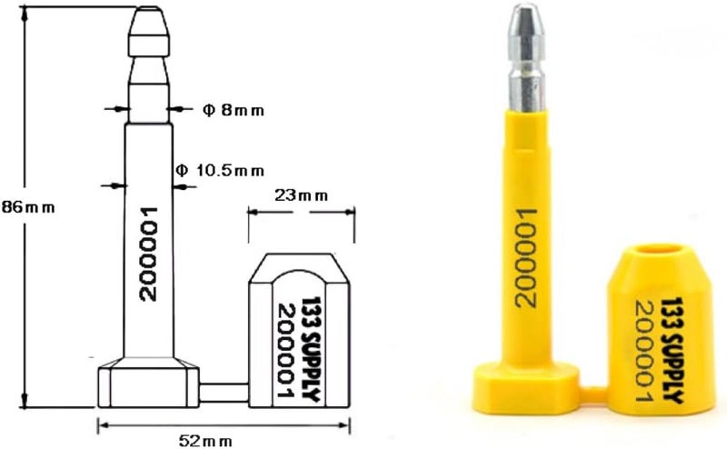133 SUPPLY High Security Bolt Seals for Trailers and Cargo Containers - 50 Pack - Image 2