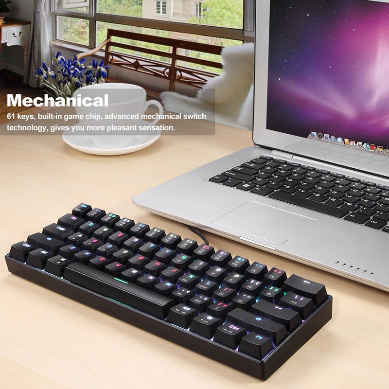 MOTOSPEED CK61 RGB Mechanical Gaming Keyboard OUTMU Blue Switches Keyboard 61 Keys Anti-ghosting with Backlight for Gaming Black - Image 3