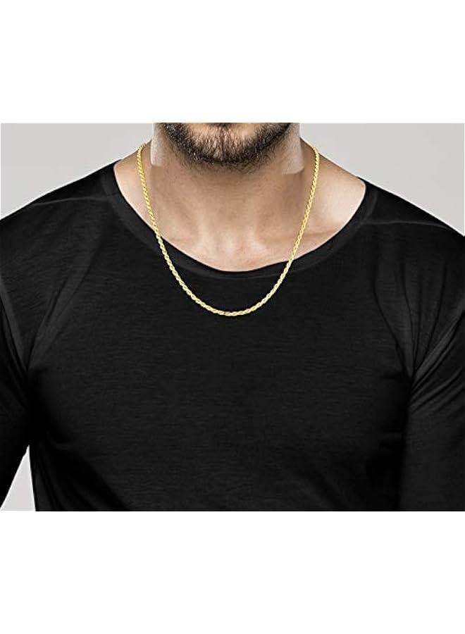 Arabest Italian Solid 18K Gold Over 925 Sterling Silver 2mm, 3mm Diamond-Cut Braided Rope Chain Necklace for Men Women, Made in Italy - Image 3