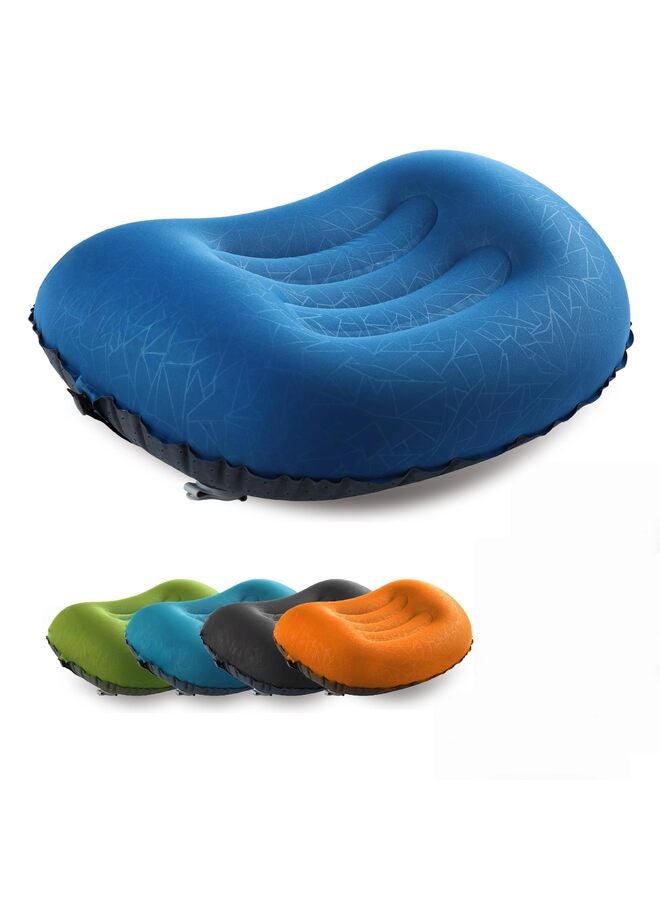 LAMAY Ultralight Inflatable Camping Travel Pillow Compressible Compact, Comfortable Ergonomic Inflating Pillows for Neck Lumbar Support While Camp Hiking Backpacking Blue - Image 1