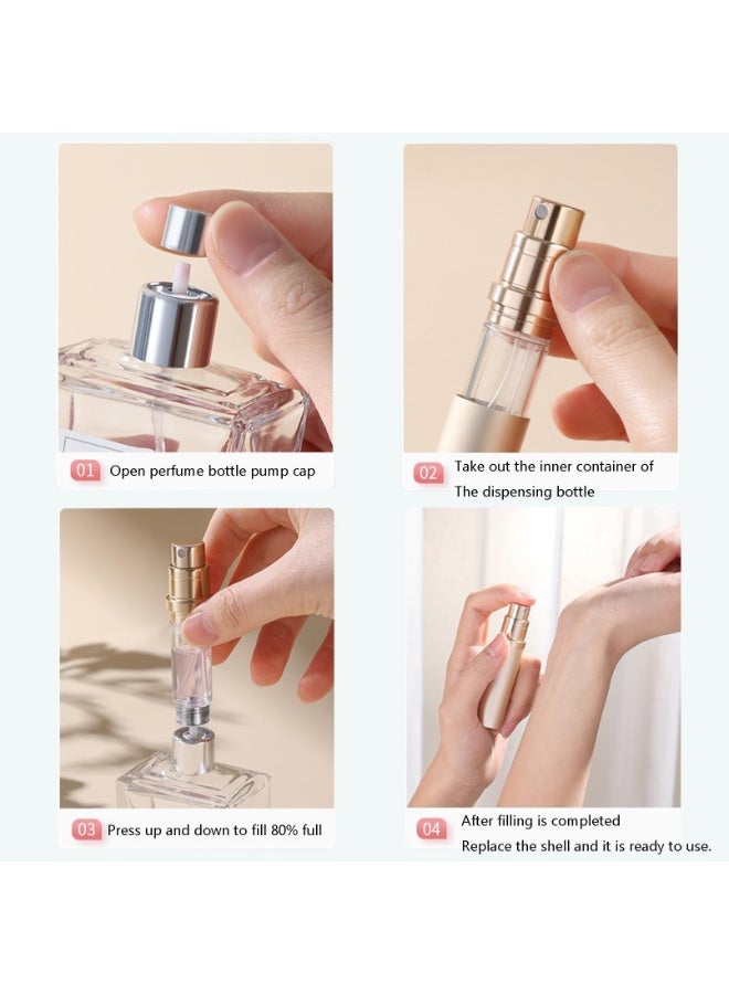 3PCS 5ml Perfume Travel Refillable Bottle ,Bottom-Filling Fragrances Perfume Atomizer ,Mini Empty Spray Bottle ,Travel Perfume, Pocket Travel Toiletries ,Holiday Travel Essentials ,Empty Mini Cologne Dispenser,Pocket Atomiser,Rose Gold+ Silver+Gold