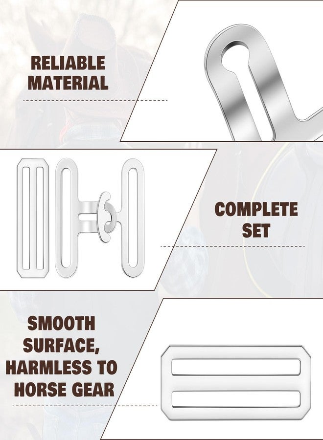 Yaocom مجموعة ياوكوم المكونة من 6 قطع من مشابك أحزمة بطانيات الخيول، مجموعة استبدال أحزمة عالمية مقاس 2 بوصة، أدوات متينة لإصلاح واستعادة أي ملحق لبطانيات الخيول، مجموعتان - Image 3