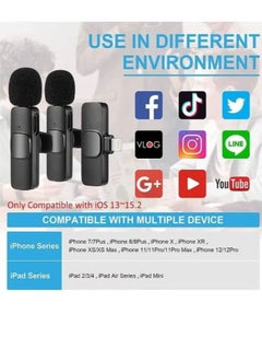 K9 Wireless Lavalier Microphone for iPhone iPad, Plug-Play Wireless Mic for Recording, Live Stream, YouTube, TikTok, Facebook, Noise Reduction Auto-Sync  - Image 2