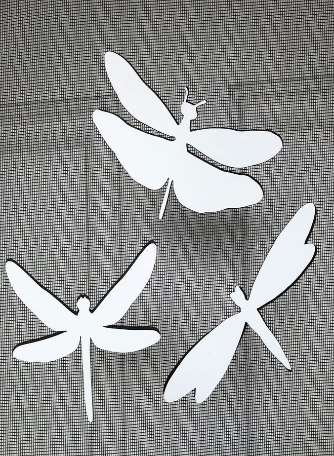 DCentral® Three Dragonflies Flexible Safety Screen Magnets: Double-Sided. Bright White-Easier to See Day & Night. Decorative. Helps to Stop Walking into Screens, Avg Sizes; 6" x 4" - Image 2