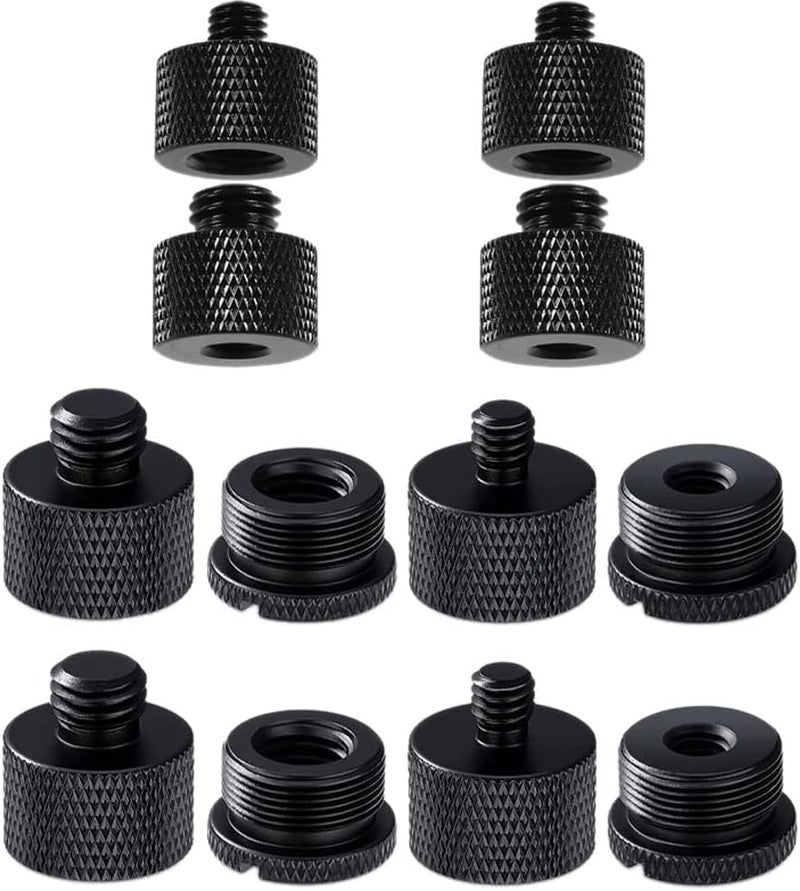 SHOPEE 12 قطعة محول حامل ميكروفون، 5/8 أنثوي إلى 3/8 ذكر، 3/8 أنثوي إلى 5/8 ذكر، 5/8 أنثوي إلى 1/4 ذكر، 1/4 أنثوي إلى 5/8 ذكر، 1/4 ذكر إلى 3/8 أنثوي، 3/8 ذكر إلى 1/4 أنثوي - Image 1