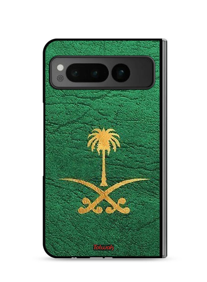 Tolwak Google Pixel Fold 5G Protective Case Cover Kingdom Of Saudi Arabia Sign On Leather - Image 1