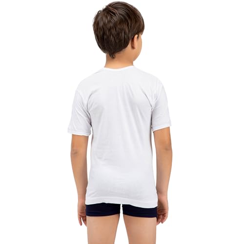 Amul Comfy Boy's Cotton White Plain Vest Half Sleeve Innerwear Pack of 4 - Image 3