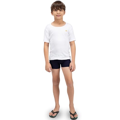 Amul Comfy Boy's Cotton White Plain Vest Half Sleeve Innerwear Pack of 4 - Image 2