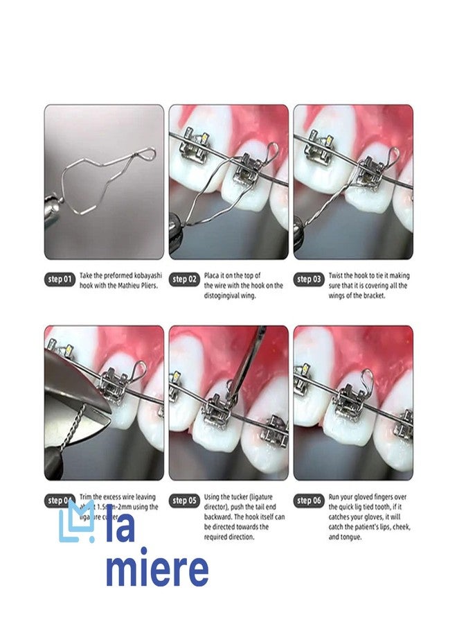 LA MIERE 100 Pcs Orthodontic Stainless Steel Preformed Ligature Wire, Ligature Ties Wire, SS, 0.010 Long - Image 4