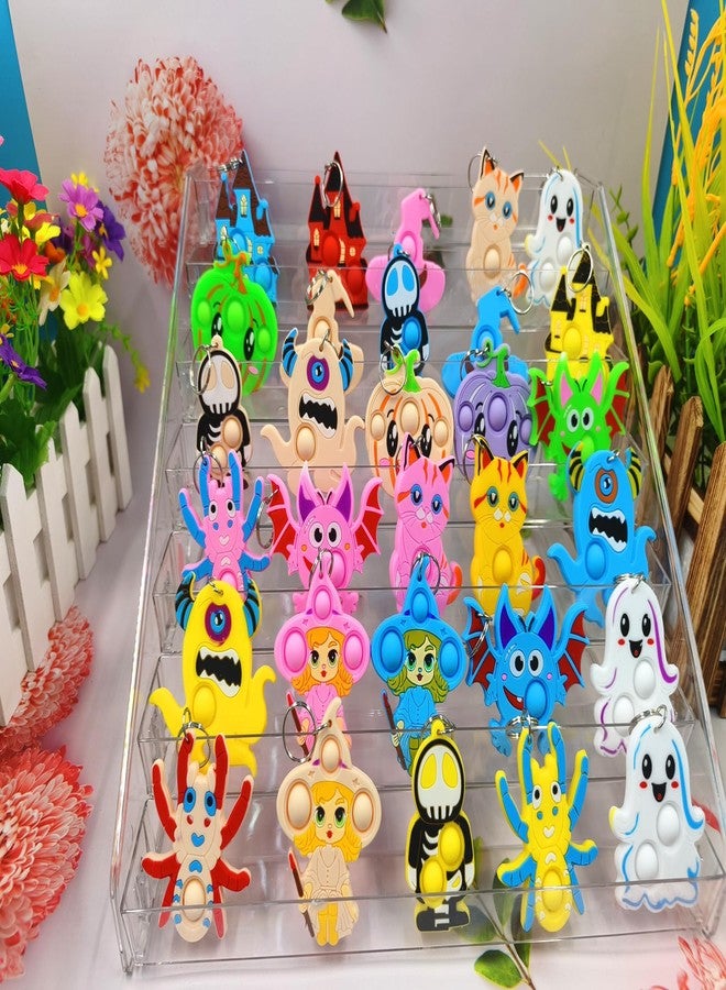HOZKEAP 30 Packs Bulk New Halloween shape Fidget Bubble Mini Pop Keychain，Halloween Party Favors Small Birthday Supplies Student Prizes - Image 2