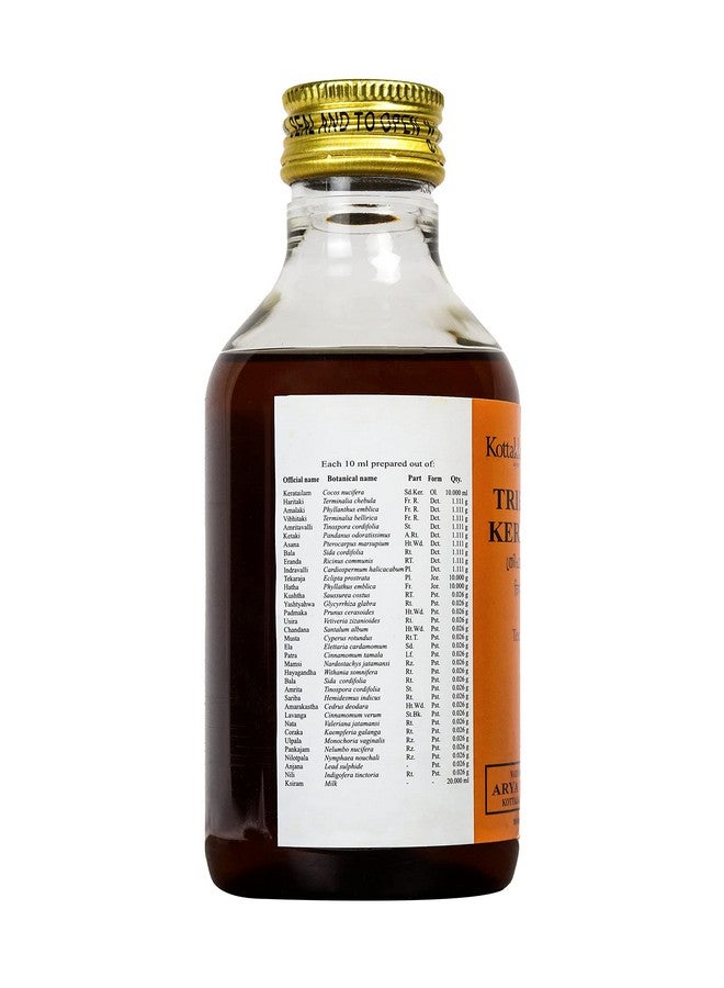 Kottakkal ayurveda ® Triphaladi Kera Tailam -200 Ml, For Health & Wellness Naturally  - Image 2