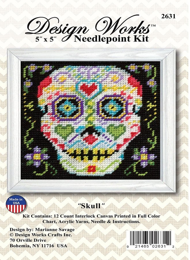 DesignWorks Ink Design Works Crafts Sugar Skull Needlepoint Kit, Multicoloured - Image 2