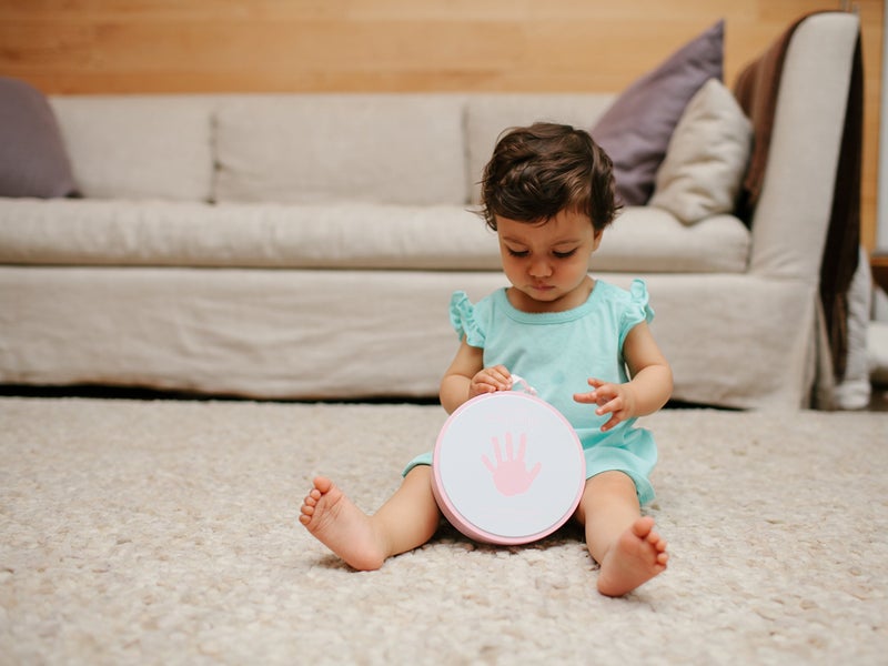 Pearhead My Little Babyprints Handprint or Footprint Keepsake Tin, Clay Impression Baby Keepsake, Pink - Image 5