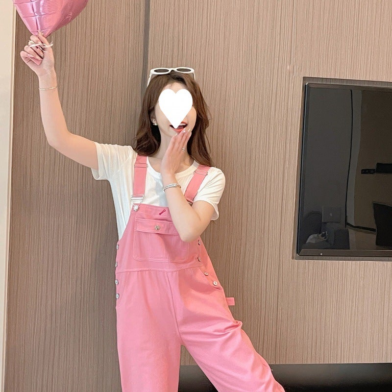 101200.00G-Piece Pink Suspenders Summer Women'S New Online Popular Age-Reducing Milk Line Slimming Girl'S Jumpsuit Suit - Image 3