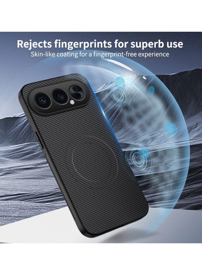 Magnetic Case for Honor 500 Pro 5G , Premium Twill Texture Case, Raised Camera Lens Protection，Military Grade，Fashion Shockproof Honor 500 Pro Cover ，Comfortable Touch - Image 4