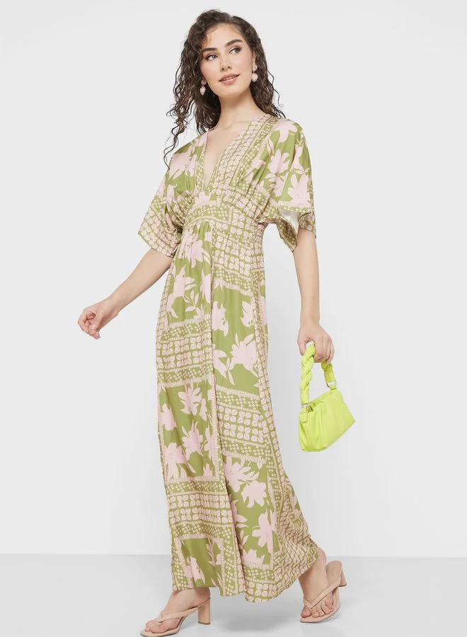 Ginger Floral Print Maxi Dress