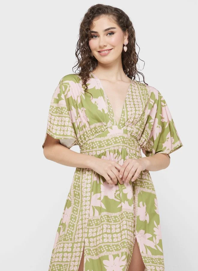 Ginger Floral Print Maxi Dress