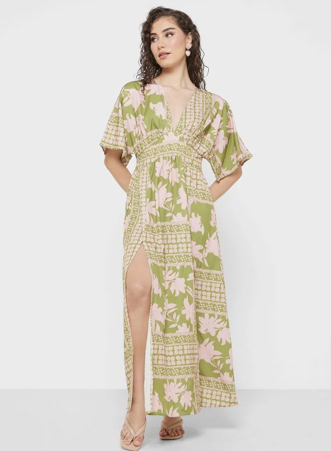 Ginger Floral Print Maxi Dress