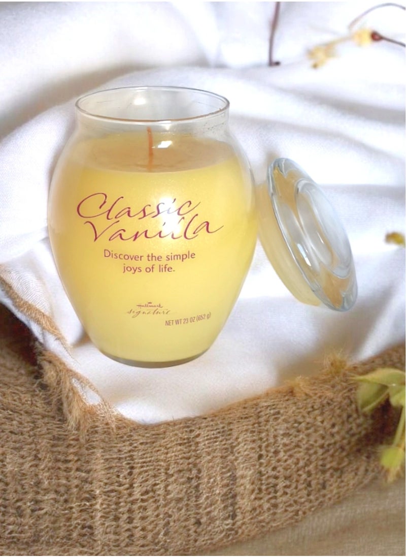 Classic Vanilla Scented Jar Candle With Lid 652 g