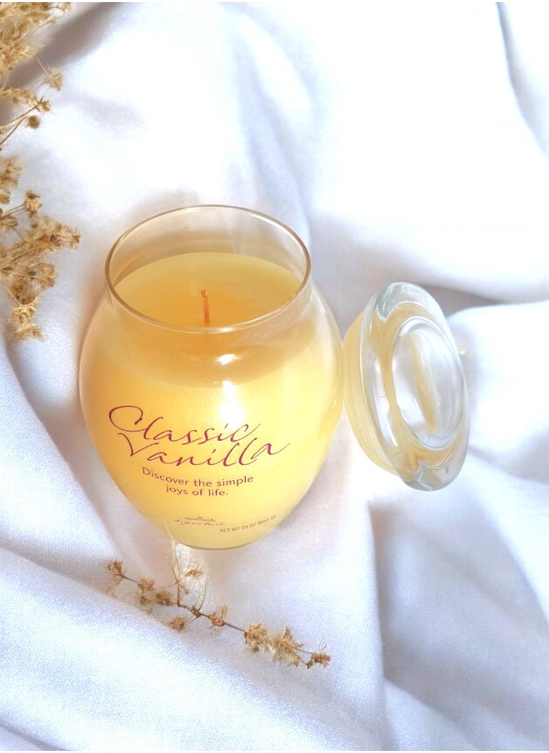 Classic Vanilla Scented Jar Candle With Lid 652 g