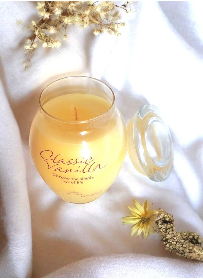 Classic Vanilla Scented Jar Candle With Lid 652 g