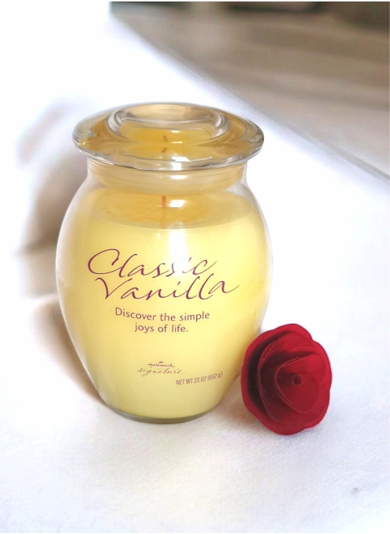 Classic Vanilla Scented Jar Candle With Lid 652 g