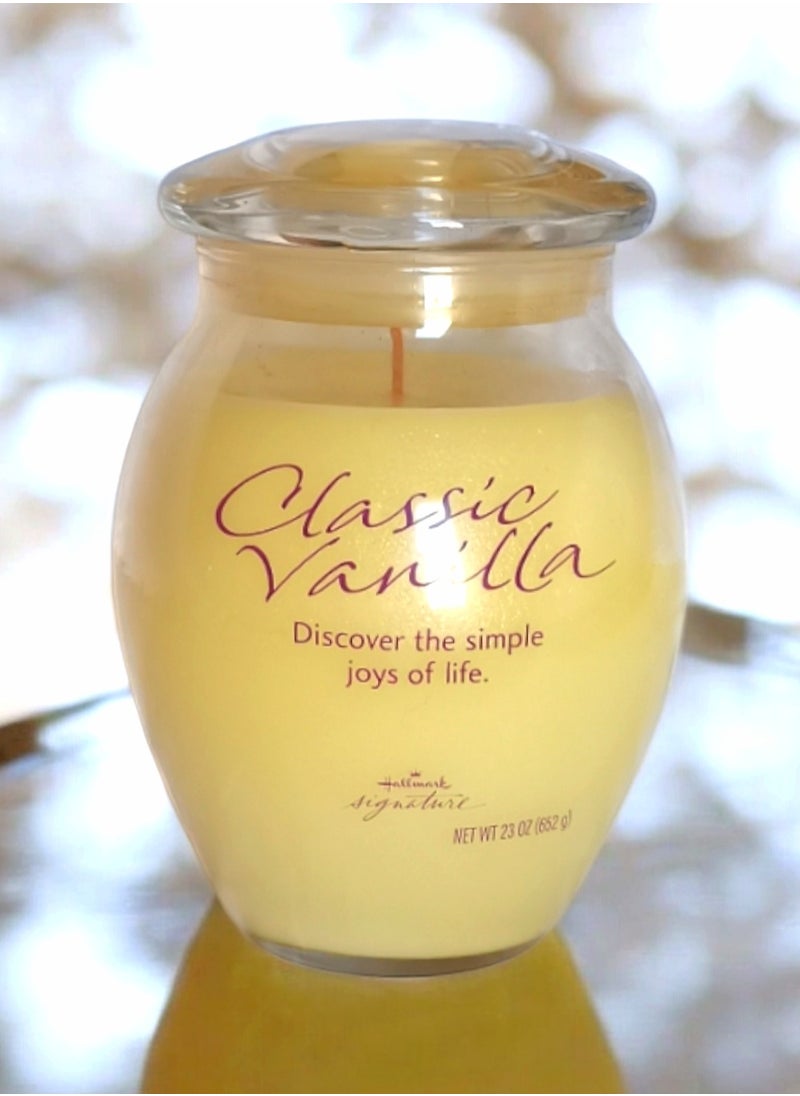 Classic Vanilla Scented Jar Candle With Lid 652 g