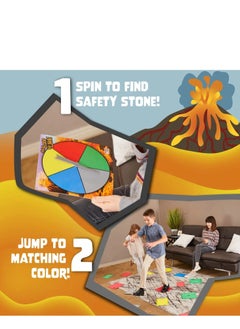 NIBEMINENT Floor Games, The is Lava! floor Lava Escape Challenge Game for Kids, Indoor and Outdoor Active Educational Play Turntable Card Children's Ground Family Board Toy  - Image 4