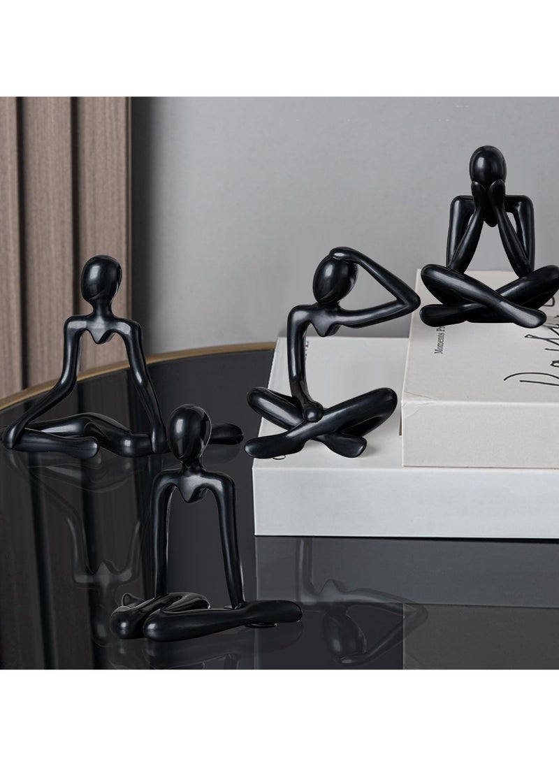Bukela Abstract Bookshelf Figures, Plastic Thinker Statue Kit, Modern Home Decor Ornament, Art Decorations for Home Living Room Office Desk Shelf Coffee Table (4 pcs)  - Image 1