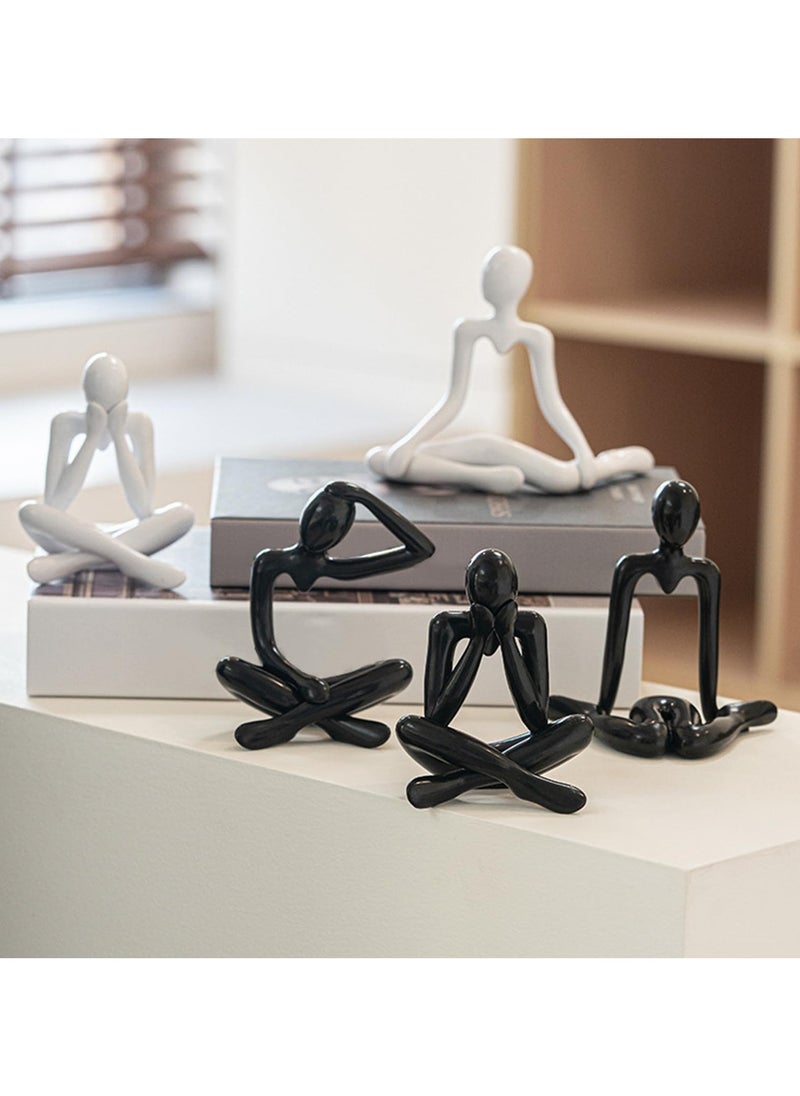 Bukela Abstract Bookshelf Figures, Plastic Thinker Statue Kit, Modern Home Decor Ornament, Art Decorations for Home Living Room Office Desk Shelf Coffee Table (4 pcs)  - Image 2