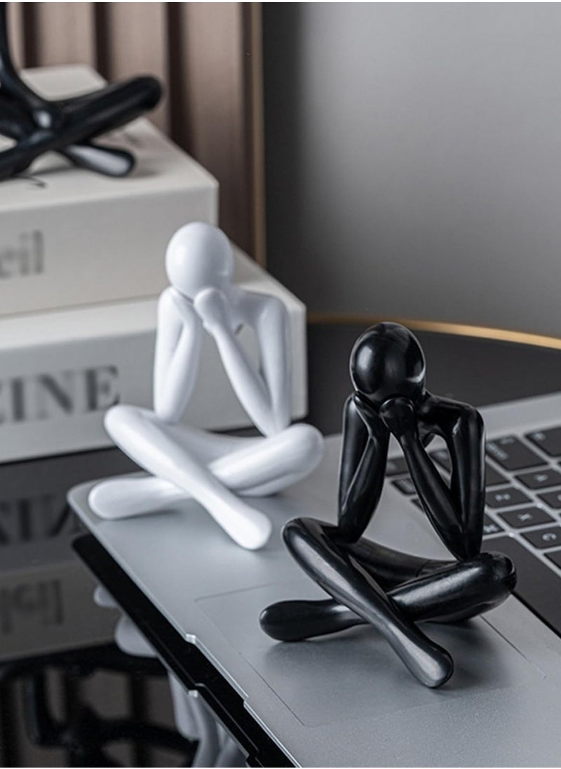 Bukela Abstract Bookshelf Figures, Plastic Thinker Statue Kit, Modern Home Decor Ornament, Art Decorations for Home Living Room Office Desk Shelf Coffee Table (4 pcs)  - Image 3