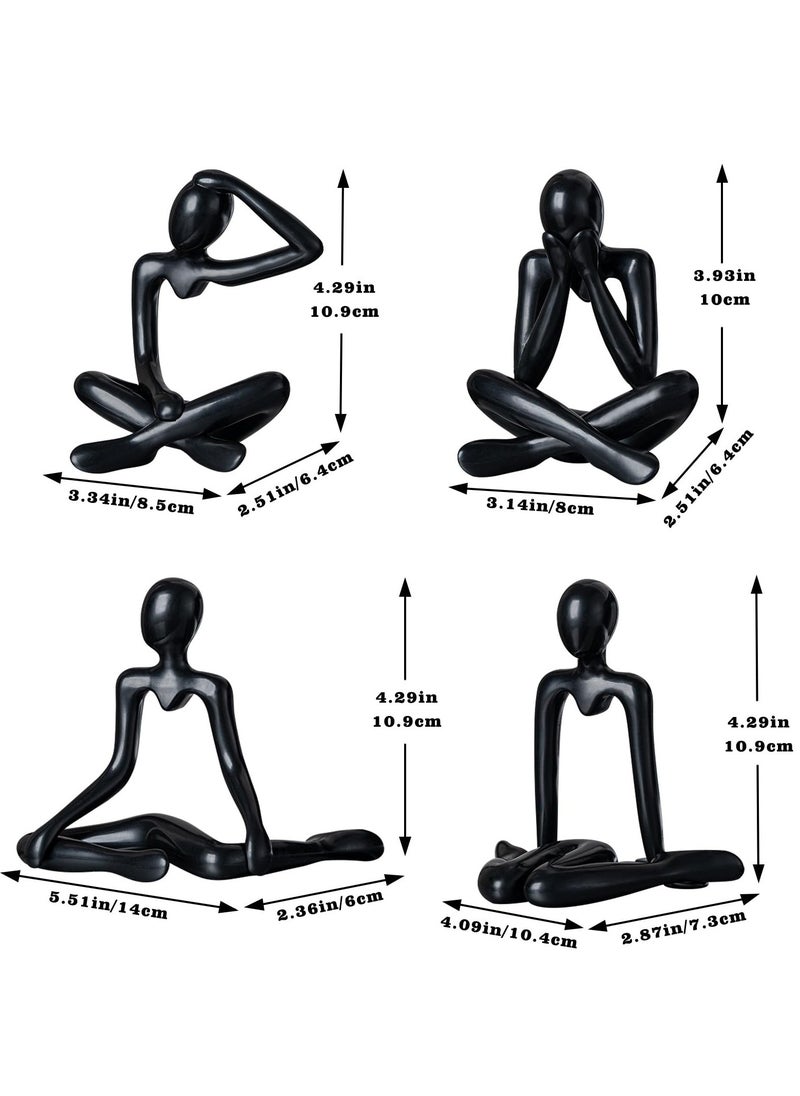 Bukela Abstract Bookshelf Figures, Plastic Thinker Statue Kit, Modern Home Decor Ornament, Art Decorations for Home Living Room Office Desk Shelf Coffee Table (4 pcs)  - Image 4