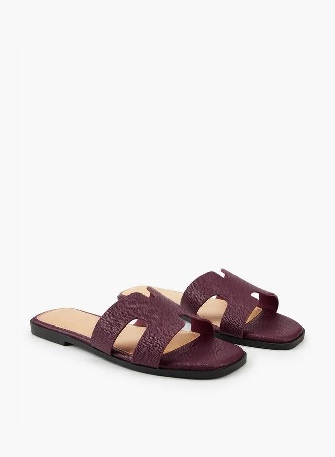Solid Slip-On Flat Sandals