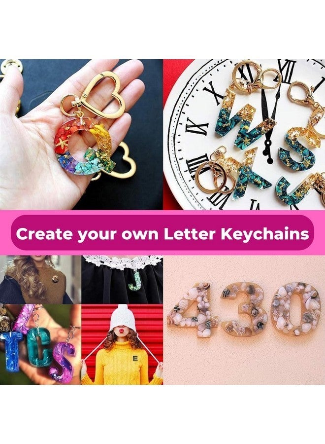Oytra Resin Alphabet Keychain Silicone Mould for DIY Art and Craft Materials with 12 Keyrings Letter and Number Casting Set for Beginners Artists Professionals for Gifting - Image 2