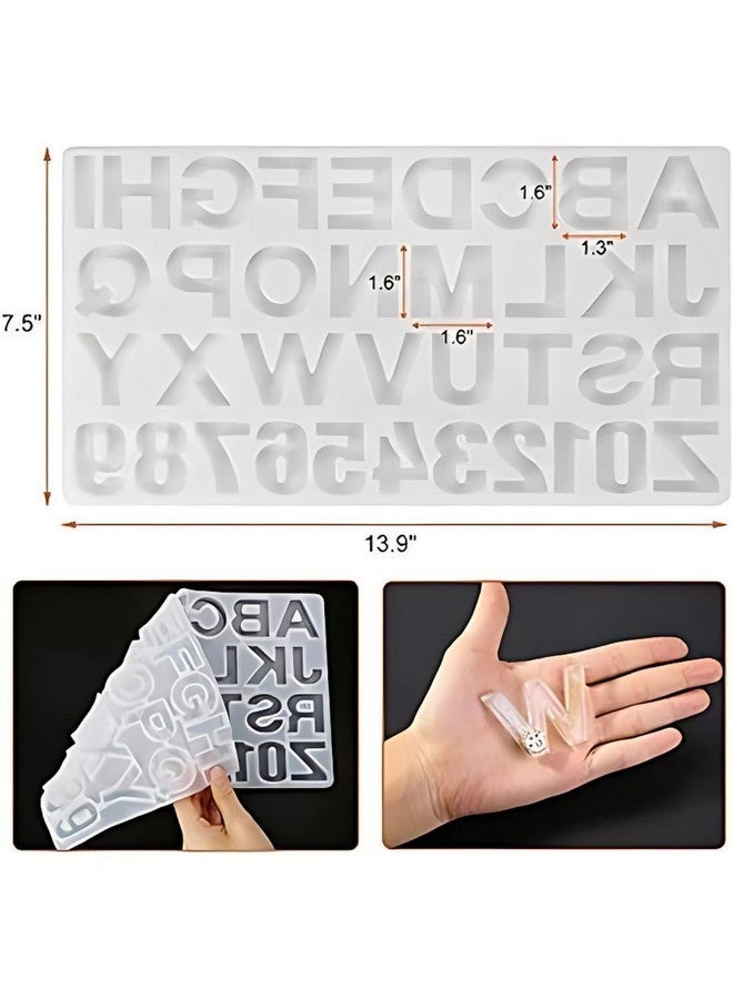Oytra Resin Alphabet Keychain Silicone Mould for DIY Art and Craft Materials with 12 Keyrings Letter and Number Casting Set for Beginners Artists Professionals for Gifting - Image 4